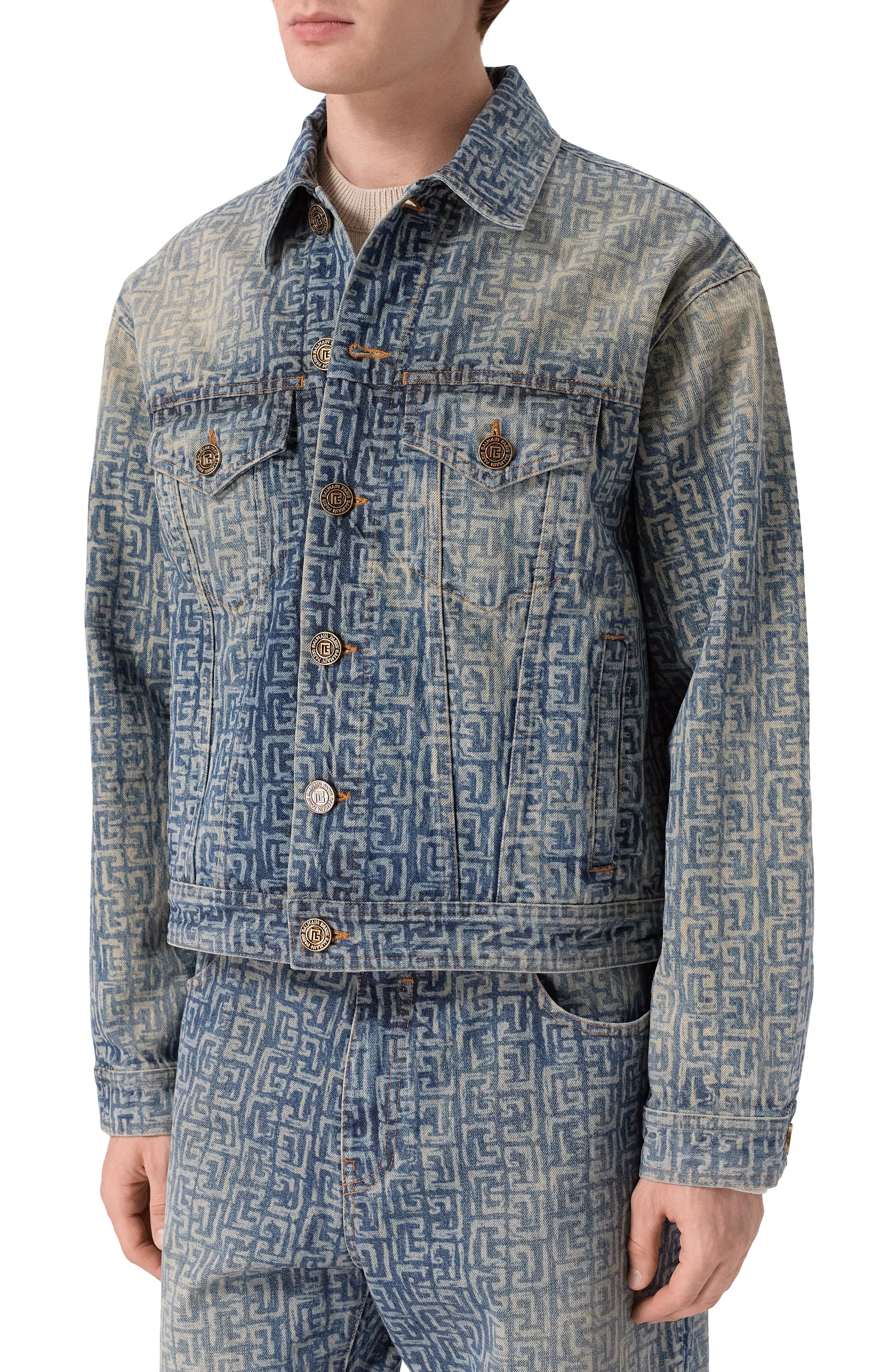 Джинсовая куртка BALMAIN синего цвета по цене 223000 руб., арт. GH1TC330/DG12, фото 3 Джинсовая куртка BALMAIN, арт. GH1TC330/DG12, фото 3