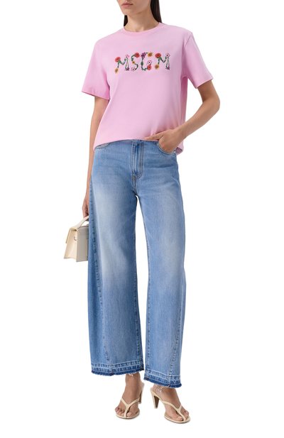 Женская хлопковая футболка MSGM, арт. 4041MDM124N/267002