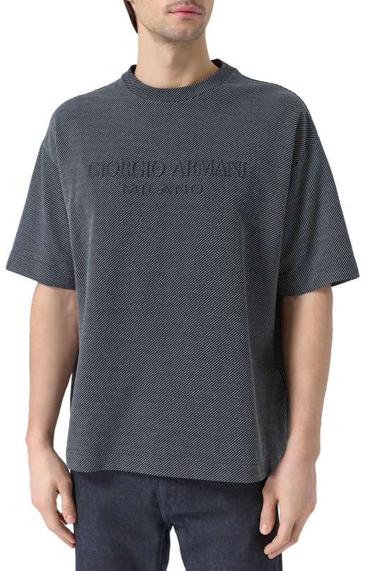 Хлопковая футболка Giorgio Armani GM000315/AF15767 Синий  GM000315/AF15767 Фото 3