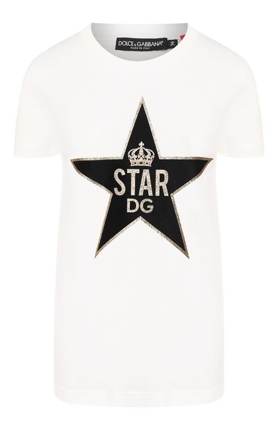 Женская хлопковая футболка DOLCE & GABBANA, арт. F8L90Z/G7VDT
