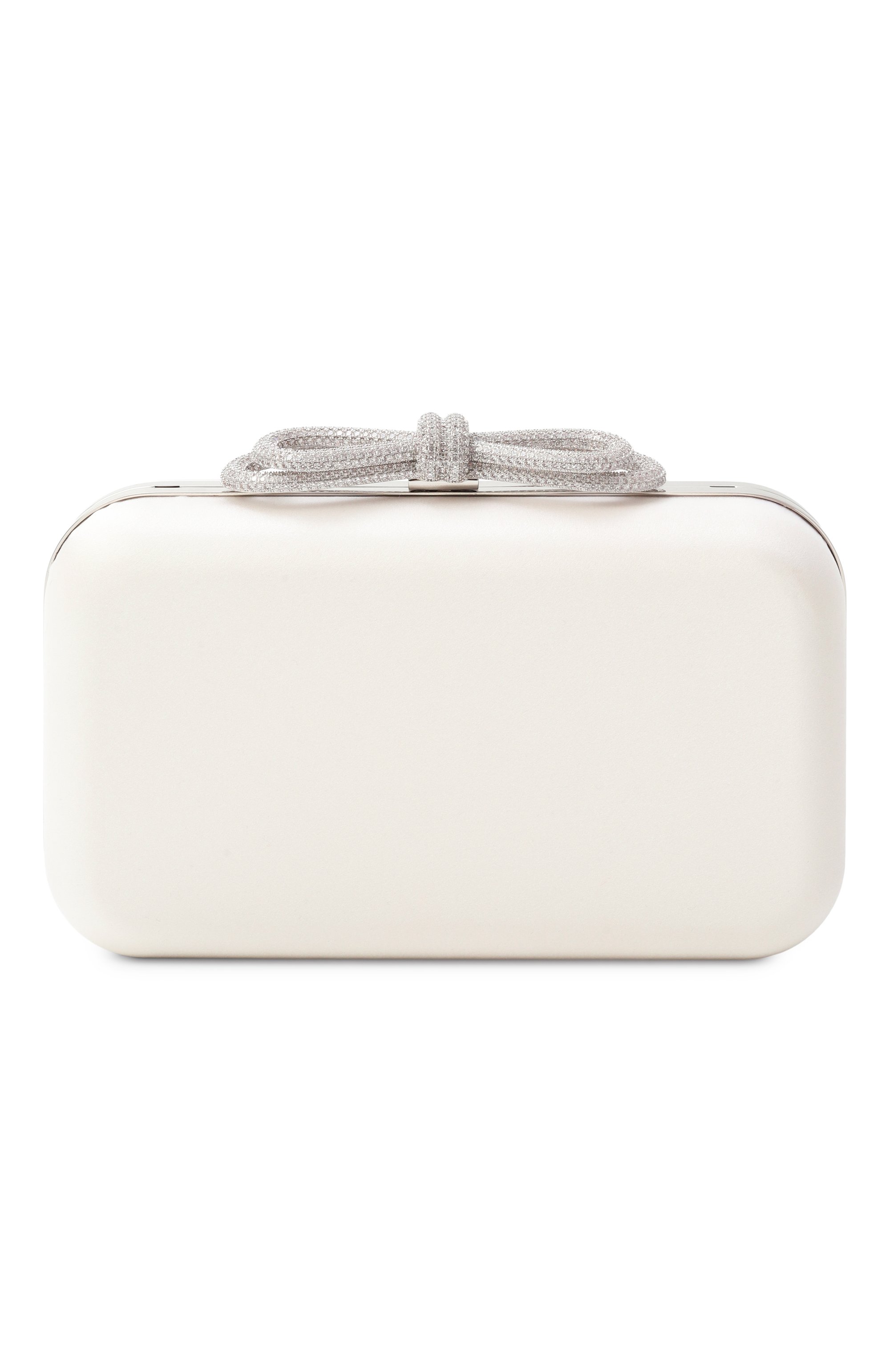 Клатч double bow small MACH & MACH белого цвета по цене 138500 руб., арт. MMCB-BG0002-CRP-WHT, фото 1 Клатч double bow small MACH & MACH, арт. MMCB-BG0002-CRP-WHT, фото 1