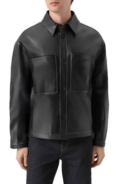 Кожаная куртка-рубашка KITON черного цвета по цене 599000 руб., арт. UGK119MK0280H01, фото 3 Кожаная куртка-рубашка KITON, арт. UGK119MK0280H01, фото 3