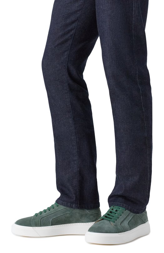 Замшевые кеды Kiton USSA268N0127908 Зелёный  USSA268N0127908 Фото 3