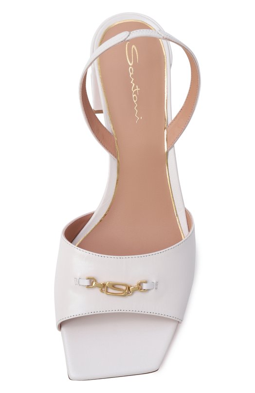 Кожаные босоножки Santoni WHPG72055HA2NWLN Белый  WHPG72055HA2NWLN Фото 6