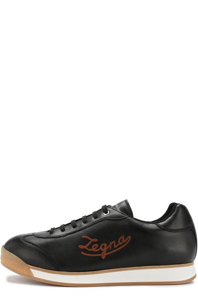 Кожаные кеды на шнуровке ZEGNA, арт. A4018X-M0U, фото 3