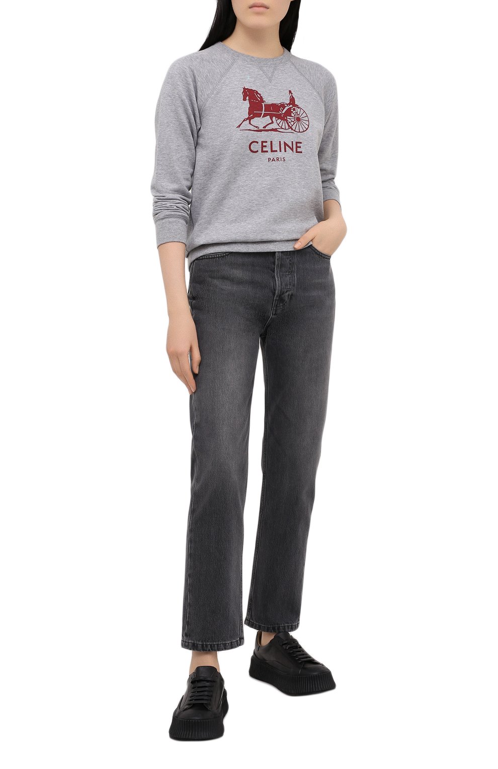 Свитшот из хлопка и кашемира CELINE, арт. 2Y247450I, фото 2