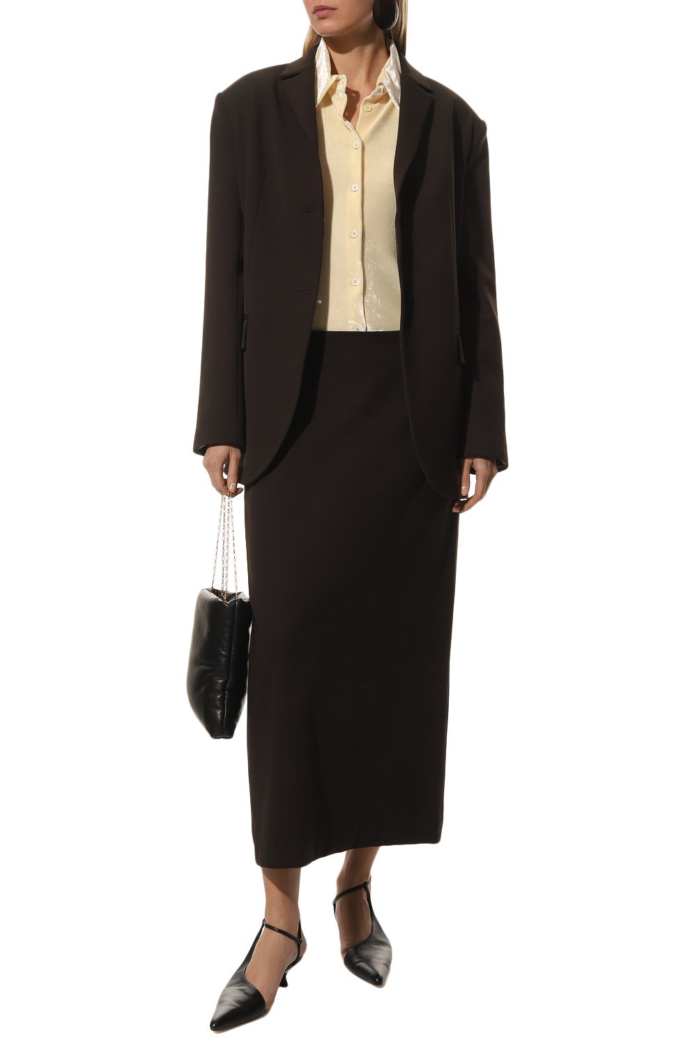 Бархатная рубашка JIL SANDER кремового цвета по цене 99350 руб., арт. J02DL0016-J65006, фото 2 Бархатная рубашка JIL SANDER, арт. J02DL0016-J65006, фото 2