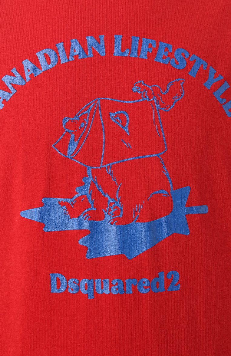 Мужская хлопковая футболка DSQUARED2 красного цвета, арт. S74GD1391/D20035 | Фото 6 (Длина (для топов): Стандартные; Рукава: Короткие; Принт: С принтом; Стили: Кэжуэл; Материал внешний: Хлопок; Мужское Кросс-КТ: Футболка-одежда; Кросс-КТ: Джерси; Автоматизация ТО: Проставлено; Детали: Без декора; Автоматизация состава: Проставлено)