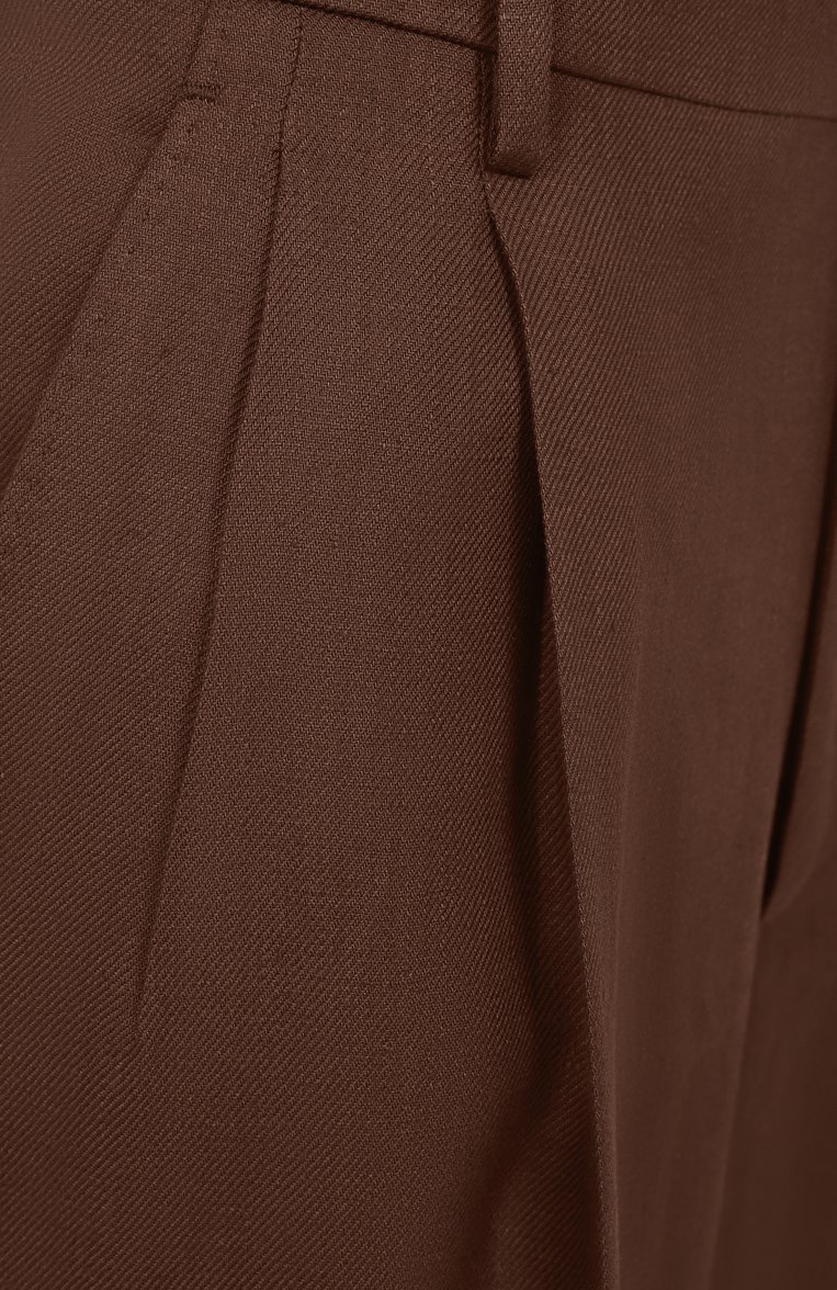 Женские льняные брюки TAGLIATORE 0205 коричневого цвета, арт. P-EB0NY/340021/EI893 | Фото 6 (Материал внешний: Лен; Кросс-КТ: костюм; Стили: Кэжуэл; Силуэт Ж (брюки и джинсы): Прямые; Женское Кросс-КТ: Брюки-одежда; Длина (брюки, джинсы): Стандартные; Автоматизация состава: Проставлено; Автоматизация ТО: Проставлено)