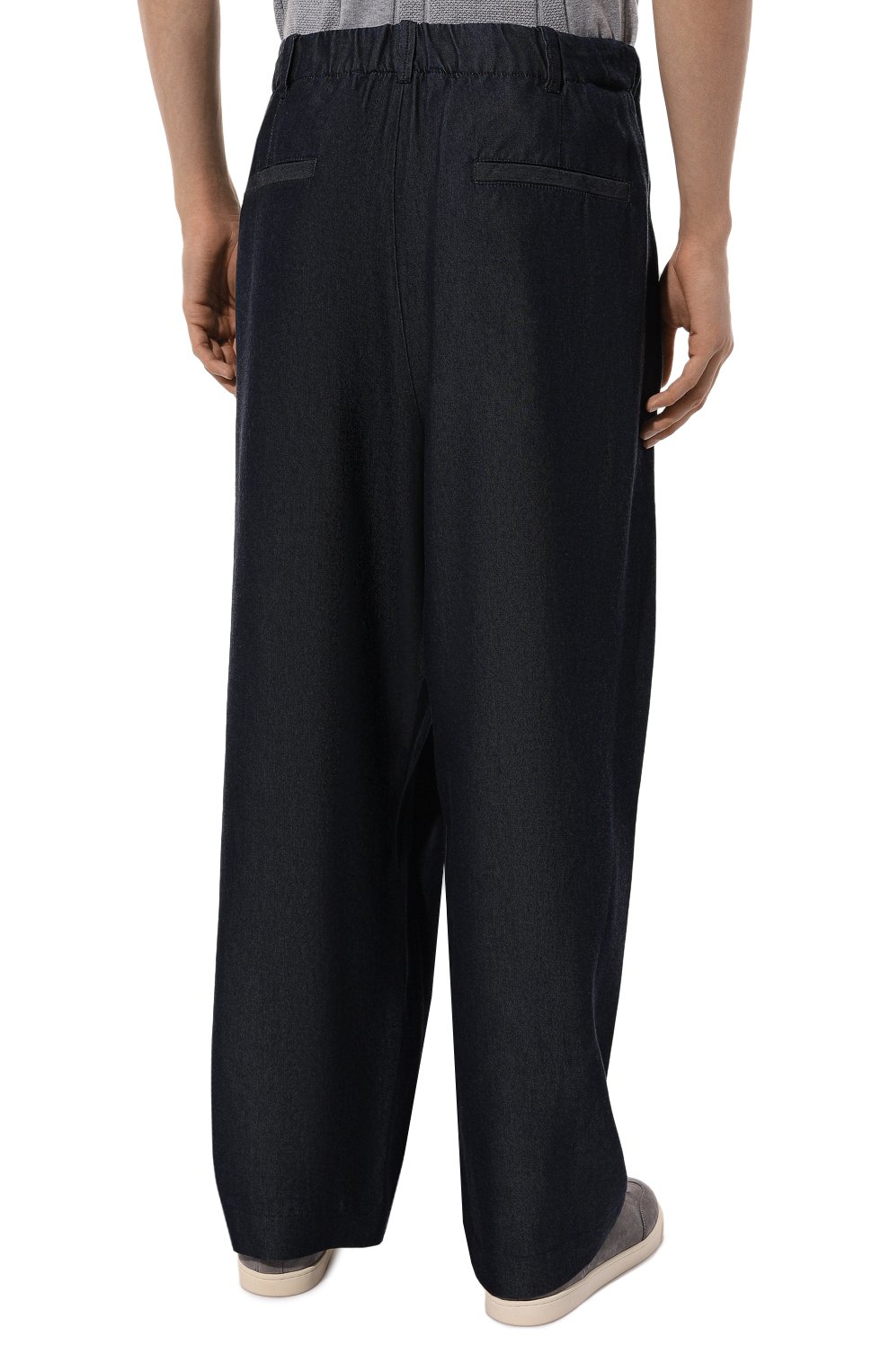 Брюки из лиоцелла GIORGIO ARMANI темно-синего цвета по цене 94600 руб., арт. 3DSP9I/SD4DZ, фото 4 Брюки из лиоцелла GIORGIO ARMANI, арт. 3DSP9I/SD4DZ, фото 4