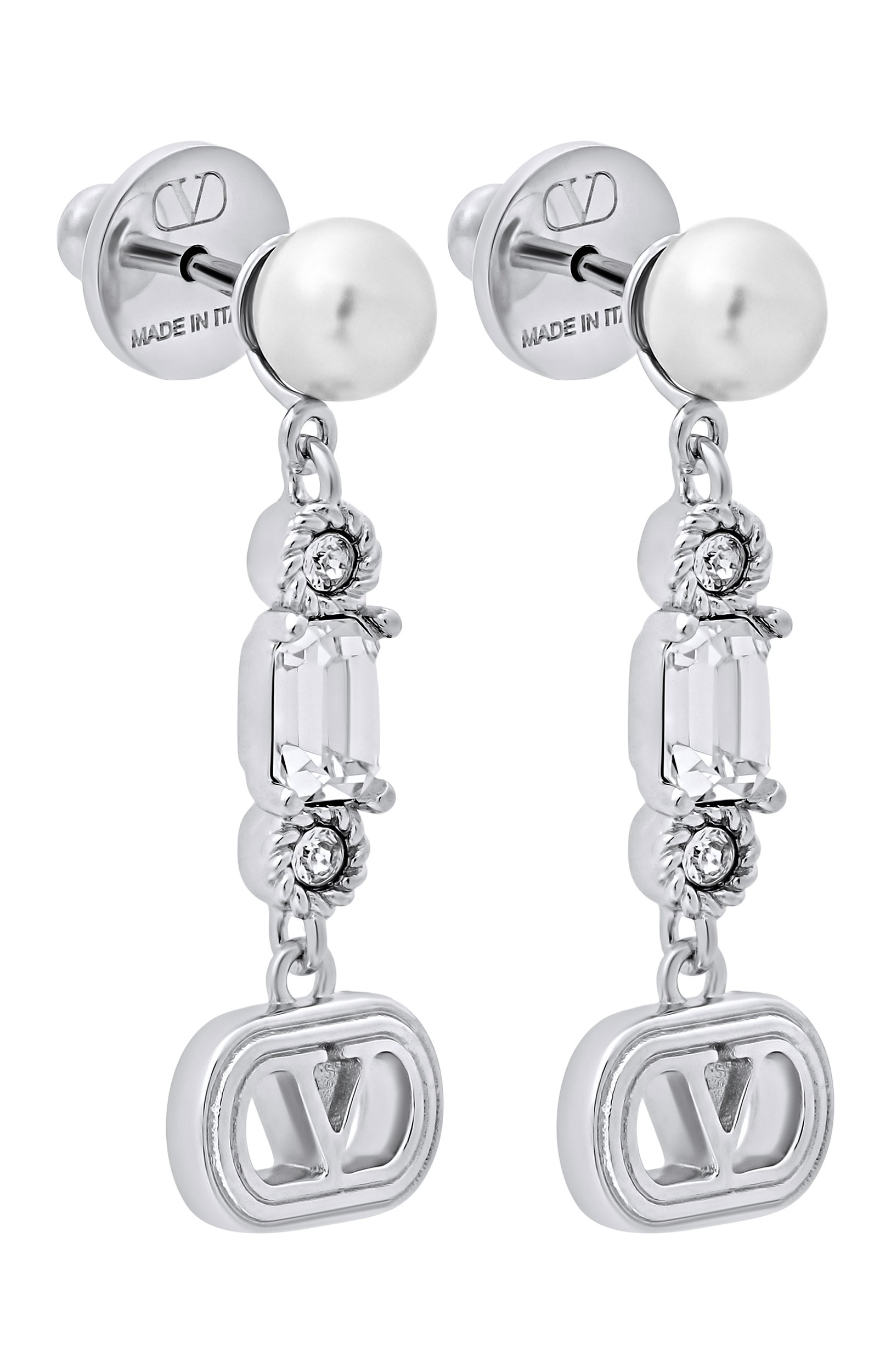 Серьги VALENTINO серебряного цвета по цене 59950 руб., арт. 9W2J0AI8/WKD, фото 3 Серьги VALENTINO, арт. 9W2J0AI8/WKD, фото 3