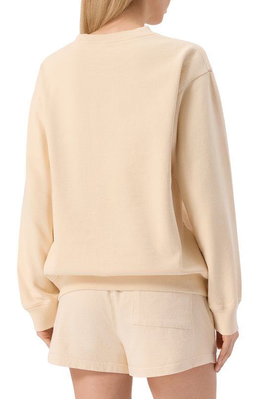 Хлопковый свитшот Sporty and Rich ST071620081CR01 Кремовый  ST071620081CR01 Фото 4