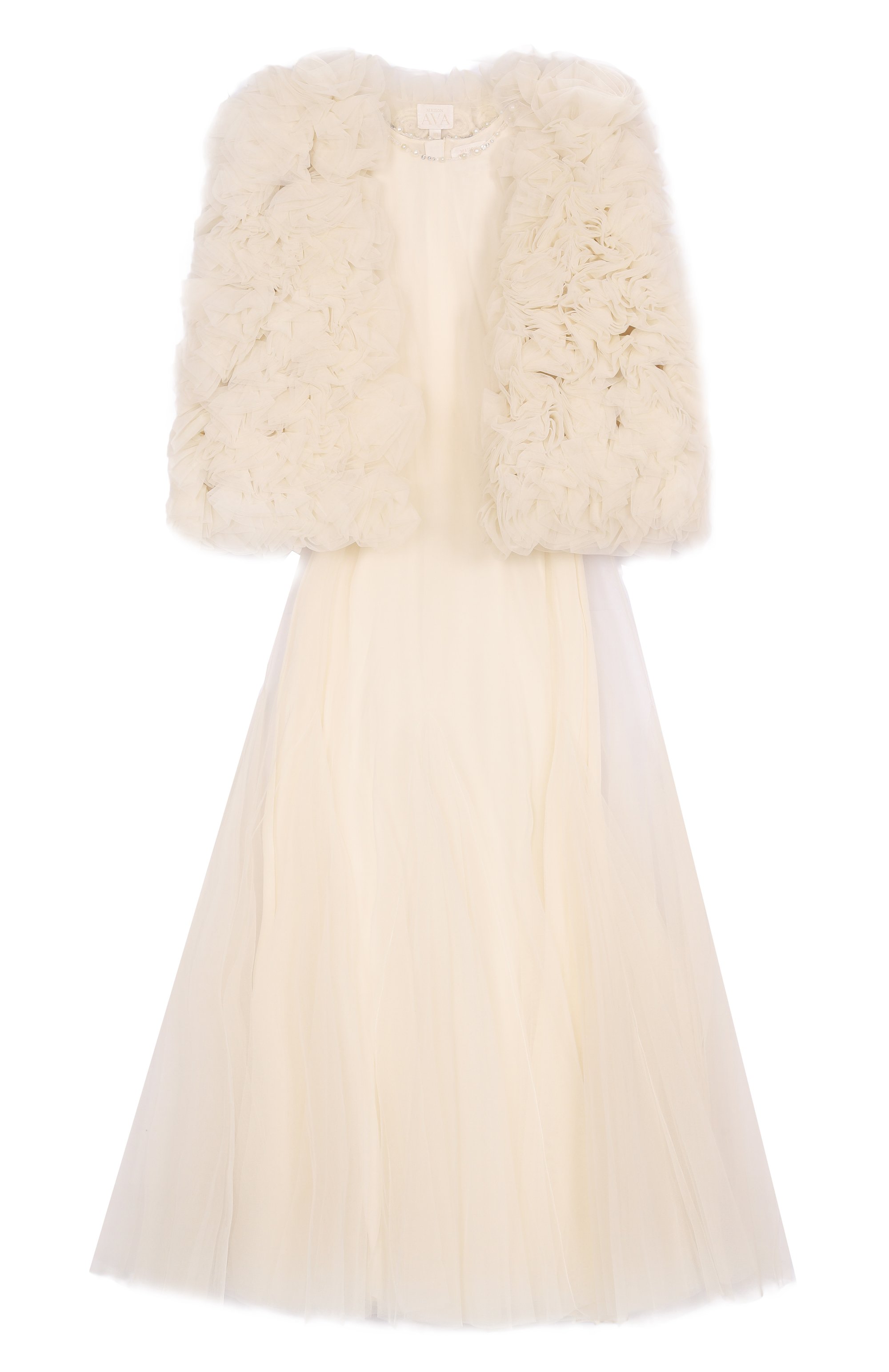 Платье MAISON AVA кремового цвета по цене 78600 руб., арт. MA-SS25-GG02/12-14, фото 1 Платье MAISON AVA, арт. MA-SS25-GG02/12-14, фото 1