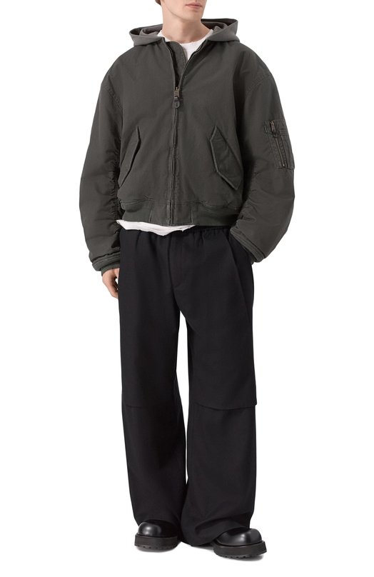 Хлопковый бомбер Balenciaga 857699/TTP10 Серый  857699/TTP10 Фото 2