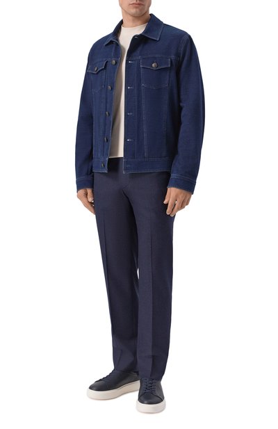 Шерстяные брюки CORNELIANI темно-синего цвета по цене 56450 руб., арт. 284L25/2A18111, фото 2 Шерстяные брюки CORNELIANI, арт. 284L25/2A18111, фото 2