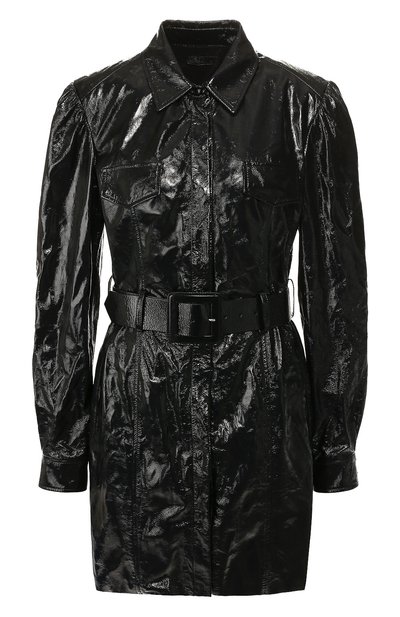 Кожаное платье DROME черного цвета по цене 142500 руб., арт. DPDA303P/D1691P, фото 1 Кожаное платье DROME, арт. DPDA303P/D1691P, фото 1