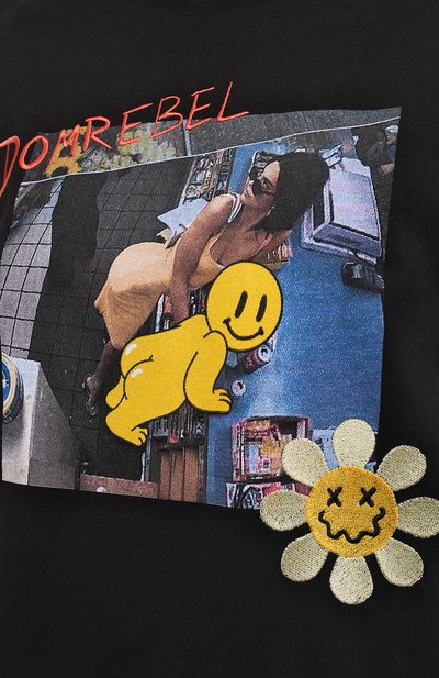 Хлопковая футболка DOMREBEL черного цвета по цене 14200 руб., арт. B00TY/0VER TEE/W, фото 5 Хлопковая футболка DOMREBEL, арт. B00TY/0VER TEE/W, фото 5