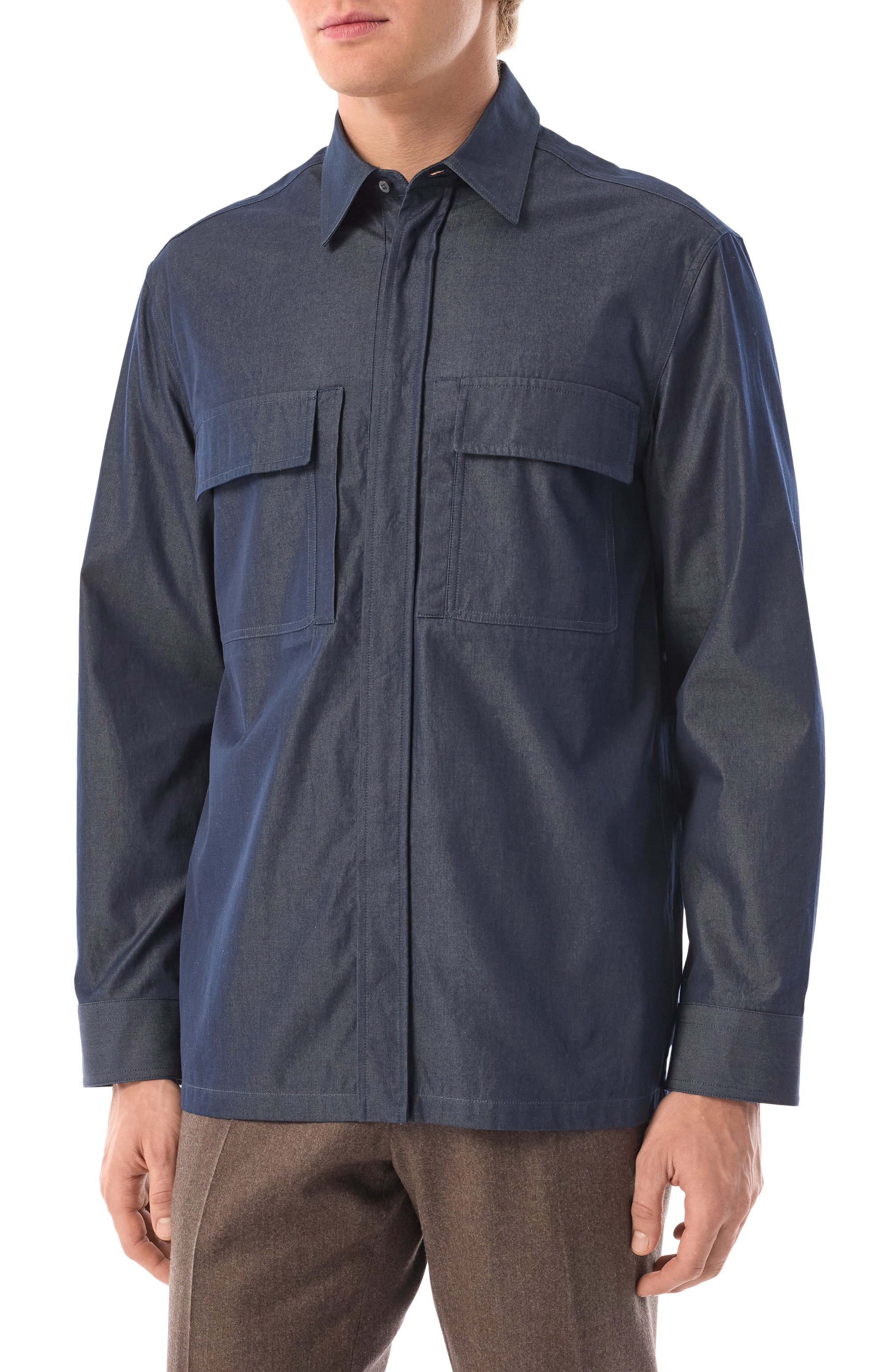 Хлопковая рубашка ZILLI, арт. SP0F01M010145006U, фото 3