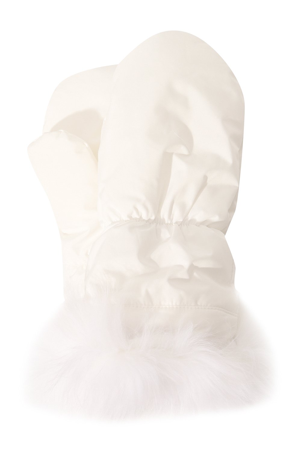 Пуховые варежки с отделкой из песца YVES SALOMON ENFANT белого цвета по цене 14950 руб., арт. 23WEA014XXDOXW, фото 1 Пуховые варежки с отделкой из песца YVES SALOMON ENFANT, арт. 23WEA014XXDOXW, фото 1