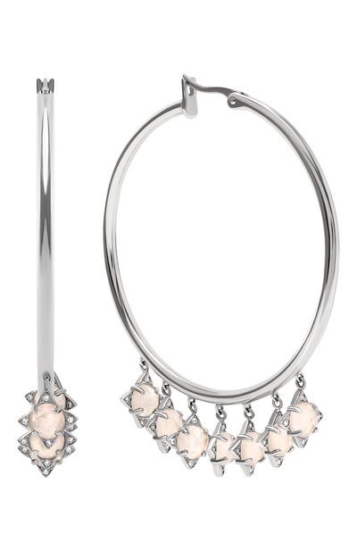 Серьги-кольца с розовым кварцем MOONKA, арт. tr-kon-qrz, фото 1