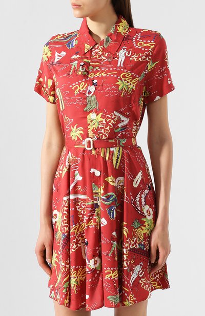 Платье с поясом POLO RALPH LAUREN красного цвета по цене 23950 руб., арт. 211753214, фото 3 Платье с поясом POLO RALPH LAUREN, арт. 211753214, фото 3