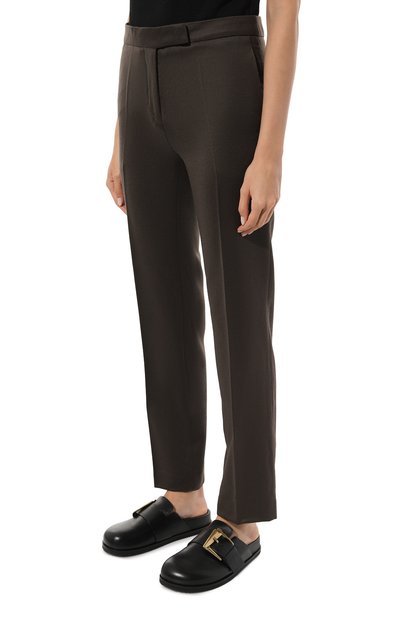 Шерстяные брюки SASUPHI коричневого цвета по цене 95500 руб., арт. W23301/W0, фото 3 Шерстяные брюки SASUPHI, арт. W23301/W0, фото 3