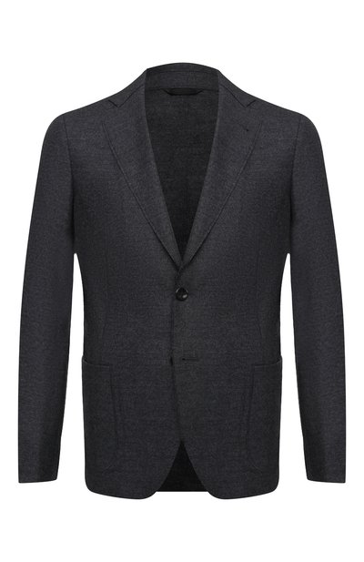 Шерстяной пиджак GIORGIO ARMANI темно-серого цвета по цене 161500 руб., арт. 0WGGG0GS/T01VX, фото 1 Шерстяной пиджак GIORGIO ARMANI, арт. 0WGGG0GS/T01VX, фото 1