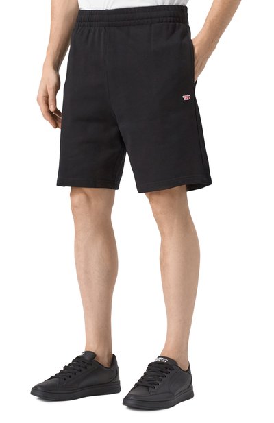 Хлопковые шорты DIESEL черного цвета по цене 13300 руб., арт. A15059/0GEAD, фото 3 Хлопковые шорты DIESEL, арт. A15059/0GEAD, фото 3