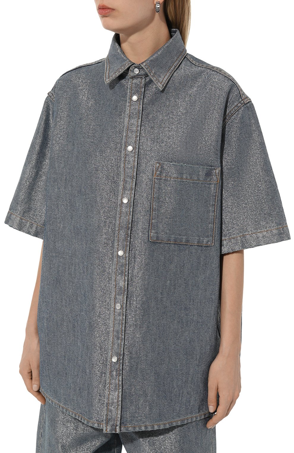 Джинсовая рубашка DARKPARK голубого цвета по цене 69950 руб., арт. WSH14/DBL06W051, фото 3 Джинсовая рубашка DARKPARK, арт. WSH14/DBL06W051, фото 3