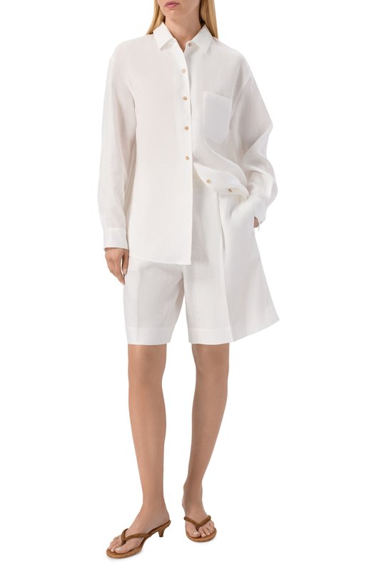 Льняная рубашка 12 STOREEZ 137620 Белый  137620 Фото 2