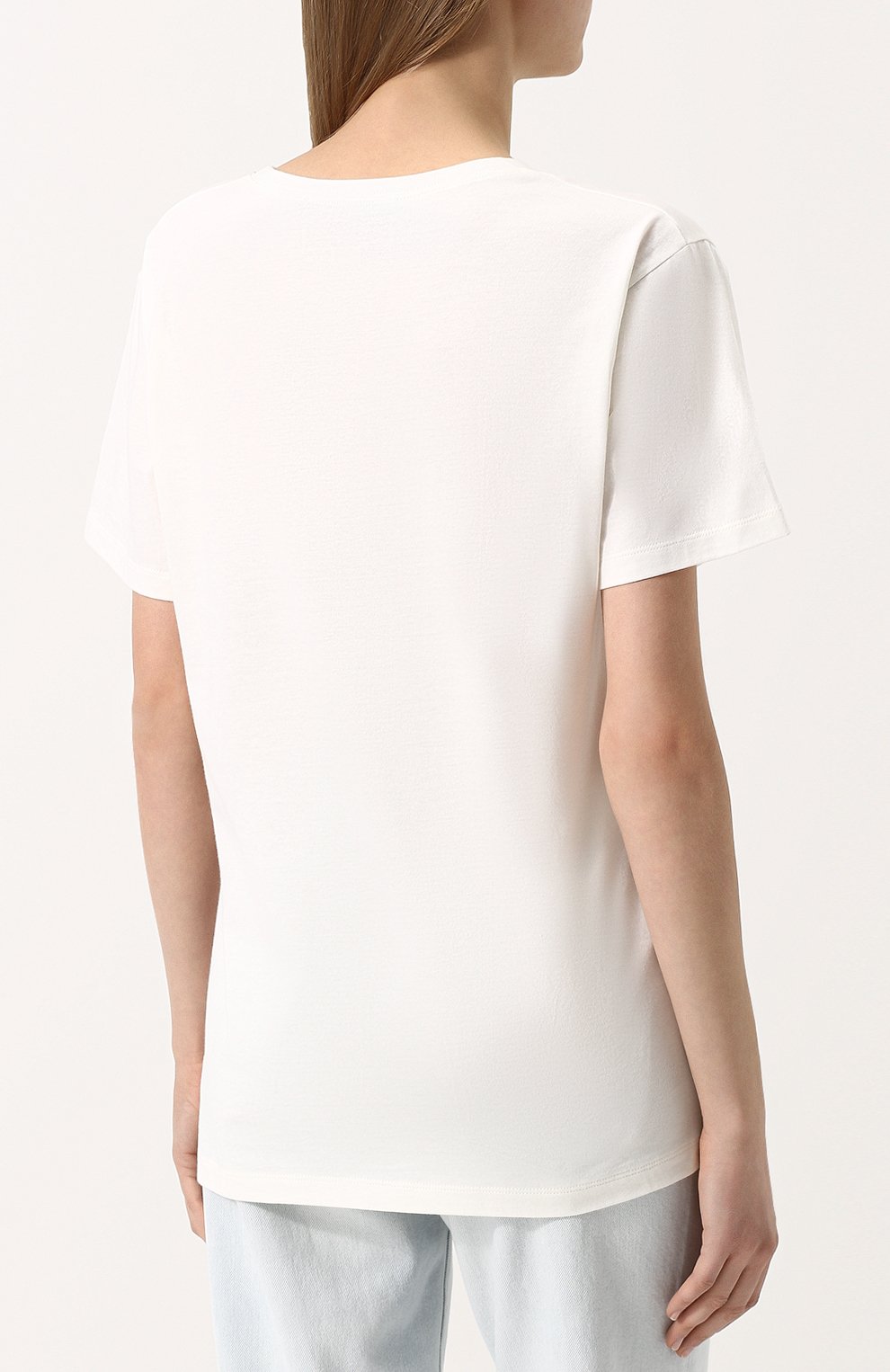 Хлопковая футболка свободного кроя с принтом GUCCI, арт. 492347/X3L88, фото 4