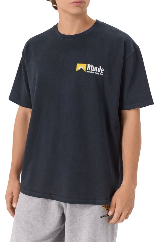 Хлопковая футболка Rhude RHPF25TT10012 Чёрный  RHPF25TT10012 Фото 3