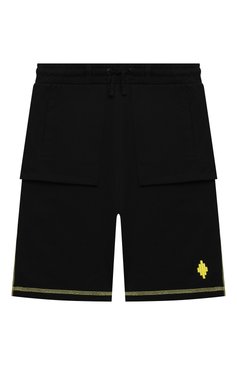 Детские хлопковые шорты MARCELO BURLON KIDS OF MILAN черного цвета, арт. 21E/B/MB/3252/0010/2-6Y | Фото 1 (Материал внешний: Хлопок; Мальчики Кросс-КТ: Шорты-спорт; Региональные ограничения белый список (Axapta Mercury): RU; Нос: Не проставлено; Материал сплава: Проставлено)