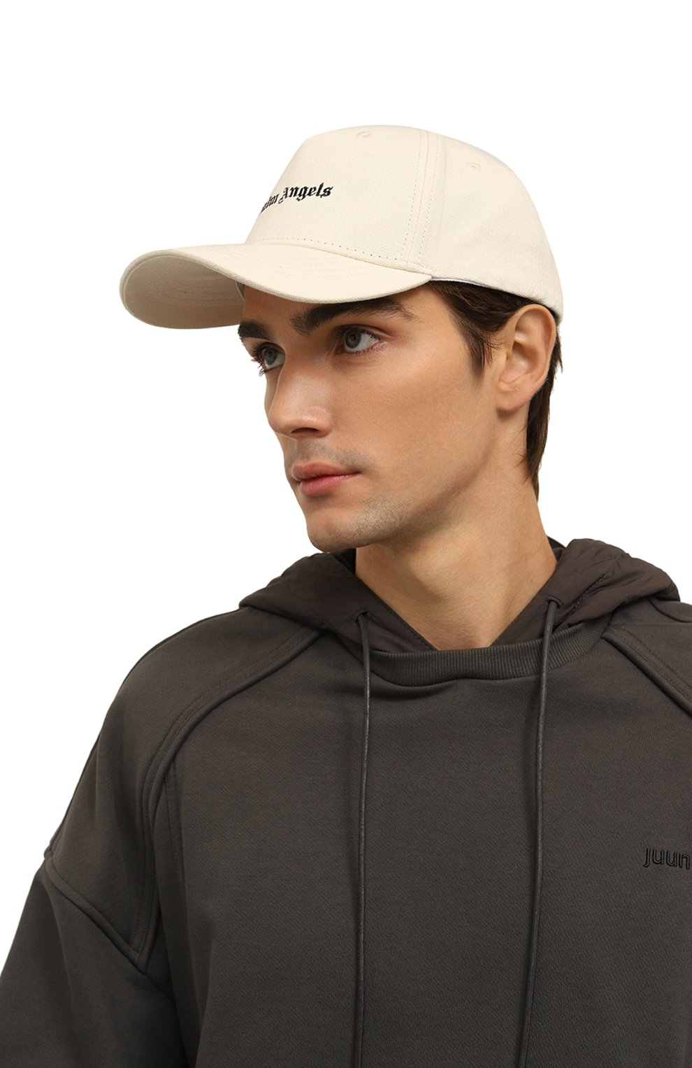 Хлопковая бейсболка PALM ANGELS кремового цвета по цене 23950 руб., арт. PMLB094F23FAB0080310, фото 2 Хлопковая бейсболка PALM ANGELS, арт. PMLB094F23FAB0080310, фото 2