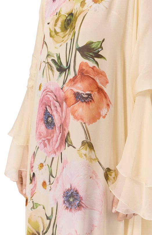 Шелковое платье Elie Saab D1097PRC26/CH005 Кремовый  D1097PRC26/CH005 Фото 4