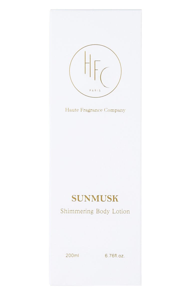 Парфюмированный лосьон для тела с эффектом сияния sunmusk (200ml) HFC бесцветного цвета, арт. 3760354920610 | Фото 3 (Региональные ограничения белый список (Axapta Mercury): Не проставлено; Тип продукта: Лосьоны; Назначение: Для тела; Нос: Не проставлено; Косметика кросс-кт: Уход У)