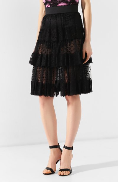 Многослойная юбка DOLCE & GABBANA черного цвета по цене 185500 руб., арт. F4BIDT/FLMJT, фото 3 Многослойная юбка DOLCE & GABBANA, арт. F4BIDT/FLMJT, фото 3
