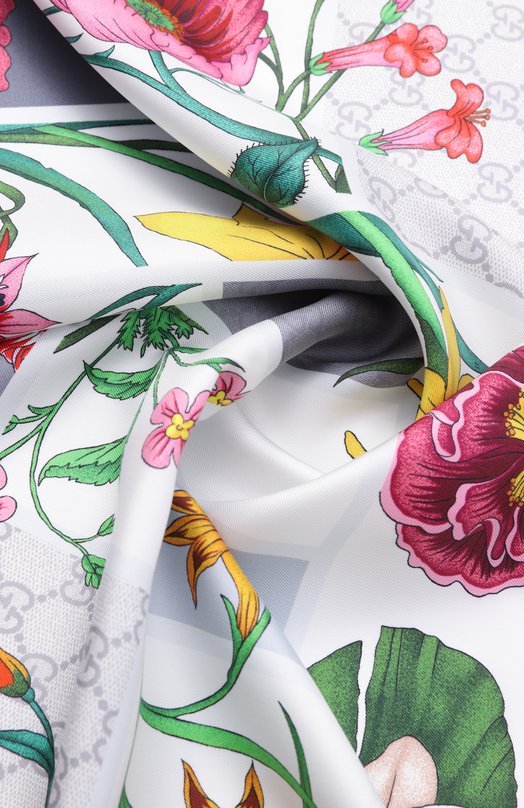 Шелковый платок Gucci 850107/3G001 Серый  850107/3G001 Фото 3