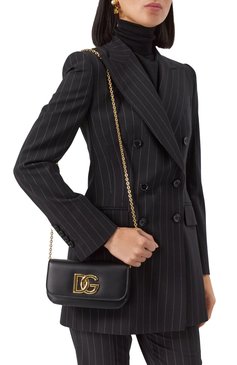 Женская сумка 3.5 DOLCE & GABBANA черного цвета, арт. BB9603_BI9603_BE9603/AW576_1 | Фото 2 (Материал: Натуральная кожа; Размер: mini; Ремень/цепочка: На ремешке)