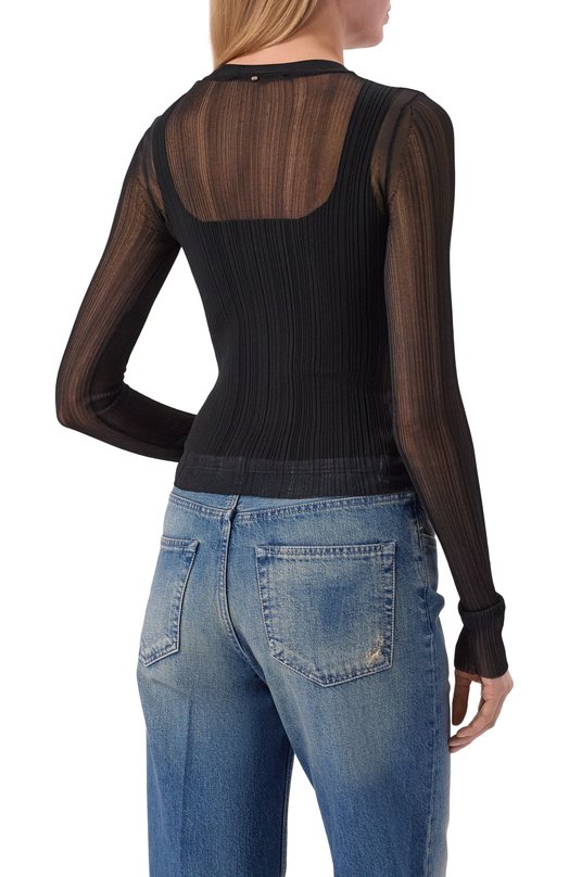 Пуловер из вискозы Sportmax SPXBU0N0 Чёрный  SPXBU0N0 Фото 4