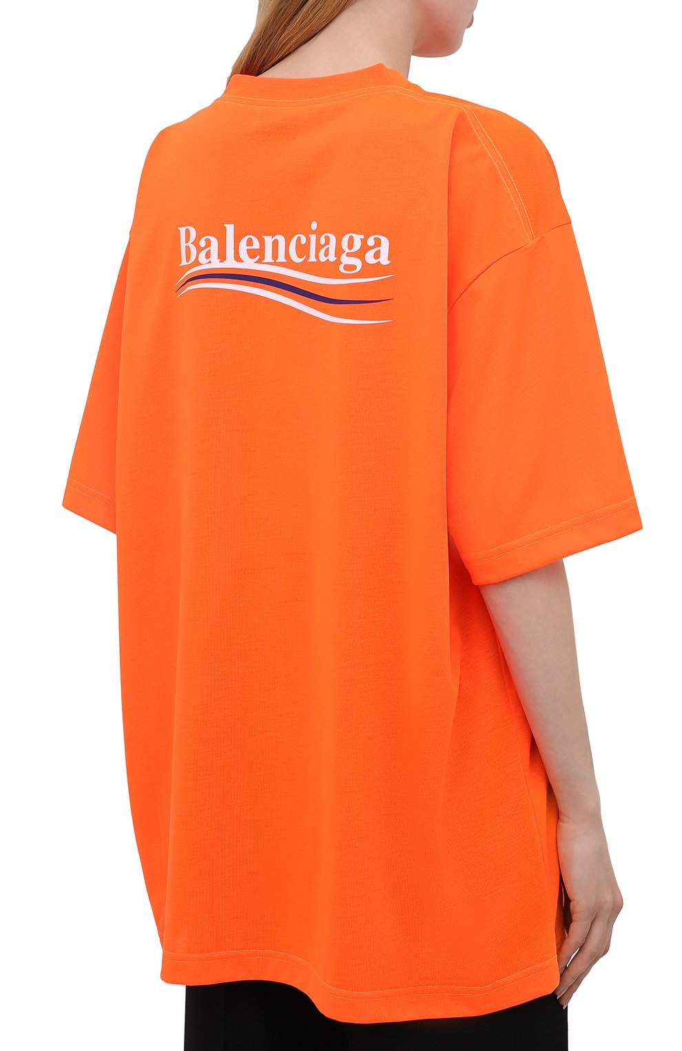 Футболка BALENCIAGA оранжевого цвета по цене 61500 руб., арт. 641655/TKVE8, фото 4 Футболка BALENCIAGA, арт. 641655/TKVE8, фото 4