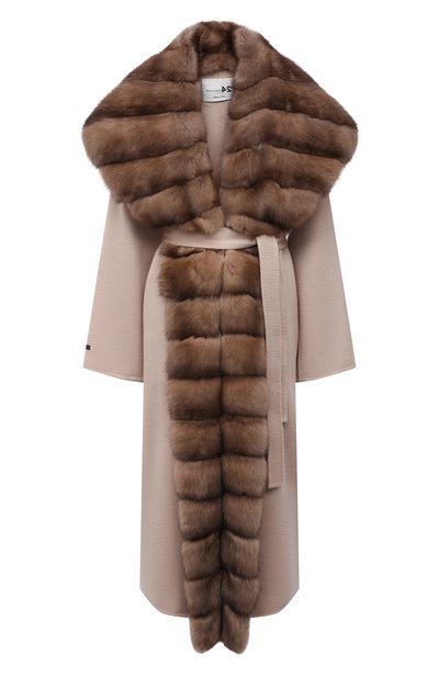 Кашемировое пальто с отделкой из меха соболя MANZONI24, арт. 21M647-WS1Z/38-46, фото 1