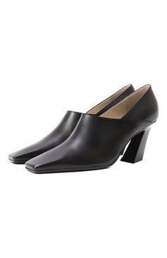 Женские кожаные туфли lewis BOTTEGA VENETA черного цвета, арт. 806723 V4Q50 | Фото 1 (Драгоценные камни: Проставлено; Каблук высота: Средний; Материал сплава: Проставлено; Материал внешний: Натуральная кожа; Подошва: Плоская; Каблук тип: Фигурный)
