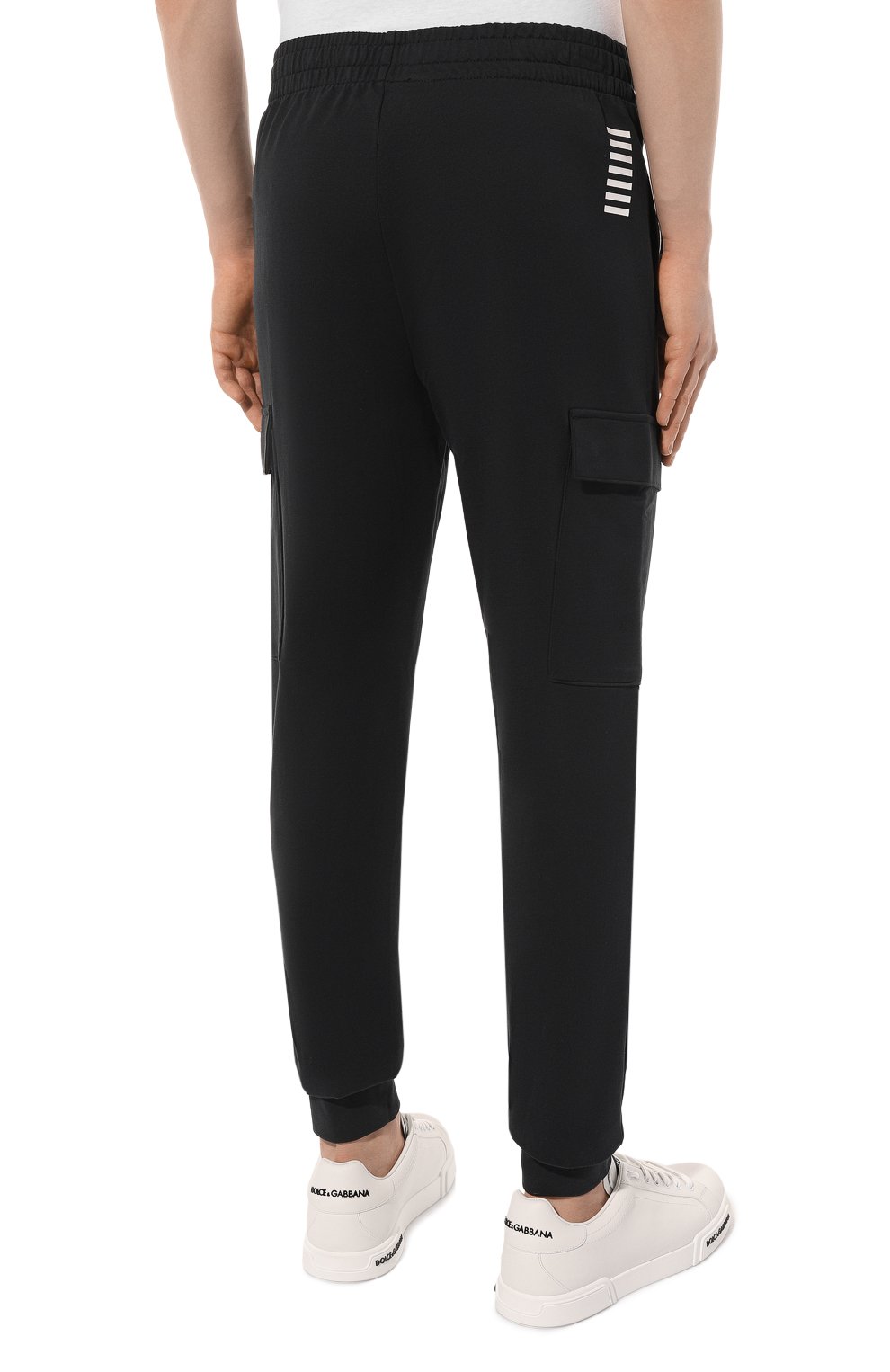 Хлопковые джоггеры EA7 темно-синего цвета по цене 11700 руб., арт. 8NPP59/PJ05Z, фото 4 Хлопковые джоггеры EA7, арт. 8NPP59/PJ05Z, фото 4