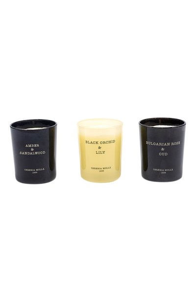 Подарочный сет свечей bulgarian rose, black orchid &amp; lily, amber &amp; sandalwood (3x75g) CERERIA MOLLA 1899, арт. 8424405007273