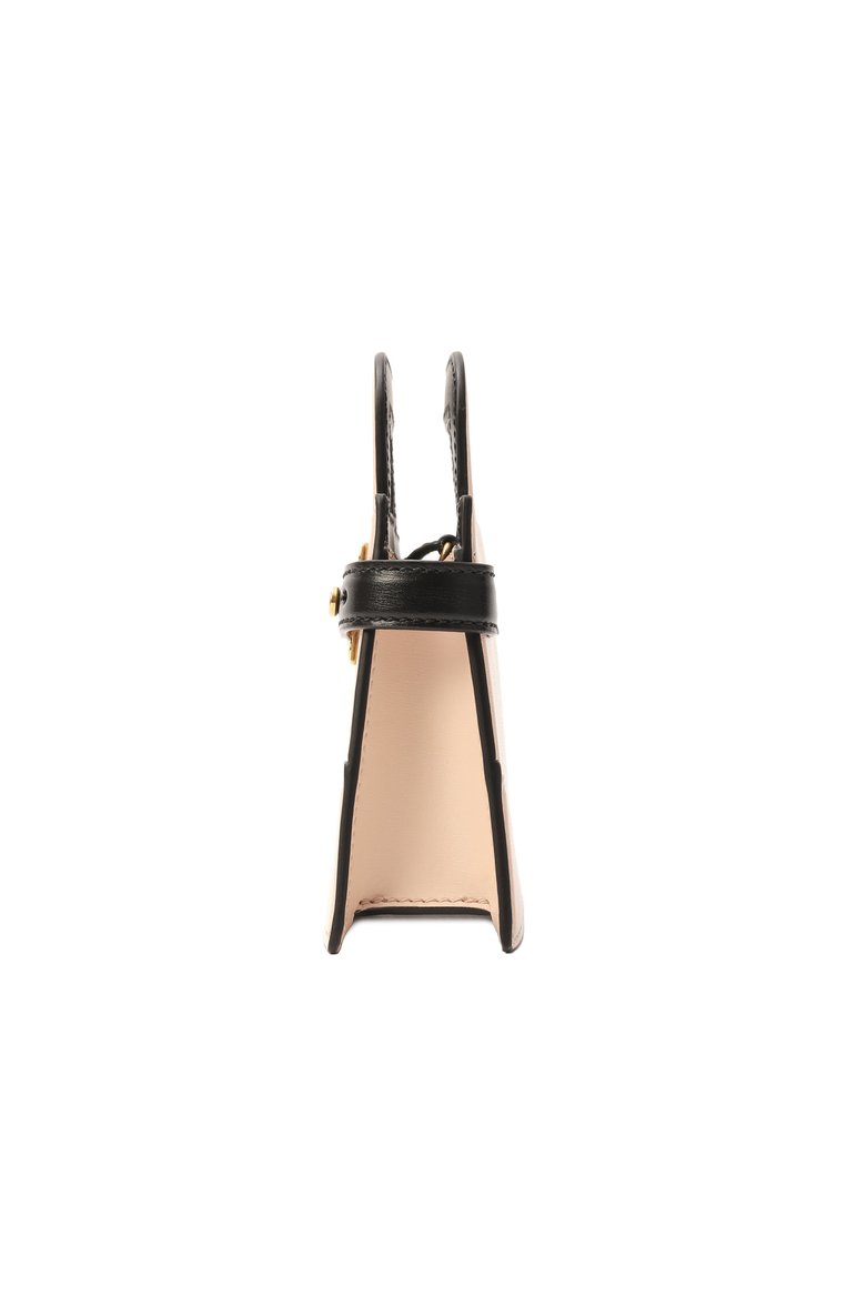 Женская сумка b-buzz small BALMAIN бежевого цвета, арт. EN0KJ931/LQEE | Фото 4 (Ремень/цепочка: На ремешке; Материал: Натуральная кожа; Размер: small; Автоматизация состава: Проставлено; Автоматизация ТО: Проставлено)