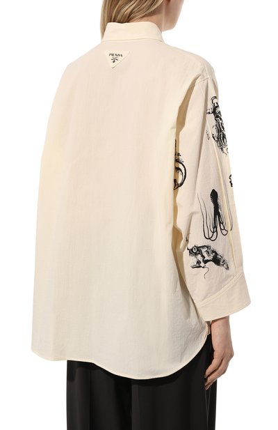 Хлопковая рубашка PRADA, арт. P460F-10M6-F0304-221, фото 4