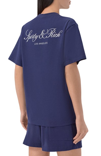 Хлопковая футболка SPORTY AND RICH, арт. T011976269BL106, фото 4