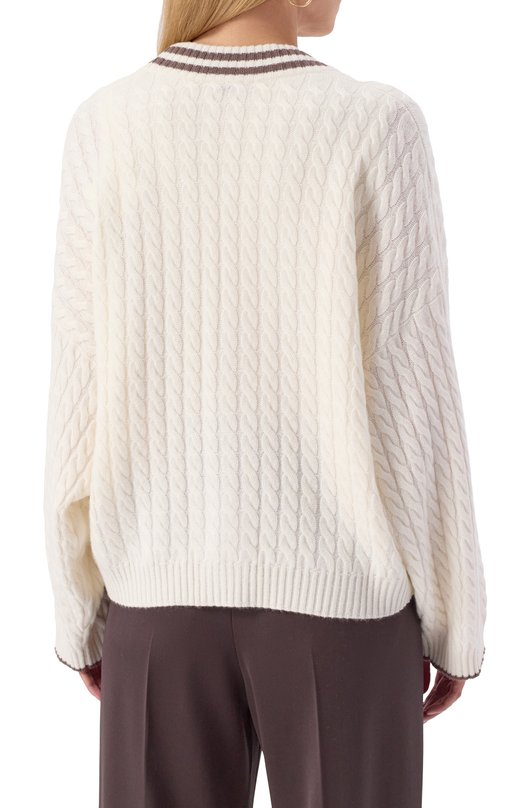 Кашемировый кардиган Brunello Cucinelli M12731516 Кремовый  M12731516 Фото 4