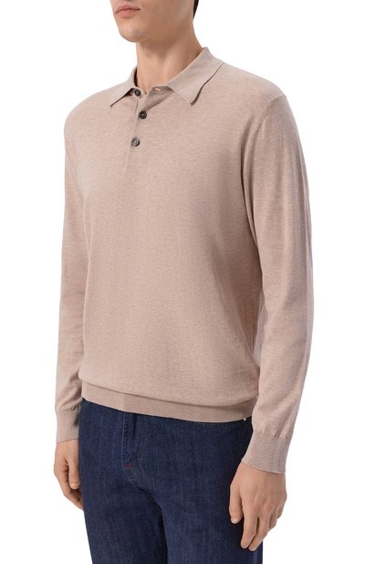 Хлопковое поло ANDREA CAMPAGNA бежевого цвета по цене 39950 руб., арт. M5426-8061, фото 3 Хлопковое поло ANDREA CAMPAGNA, арт. M5426-8061, фото 3